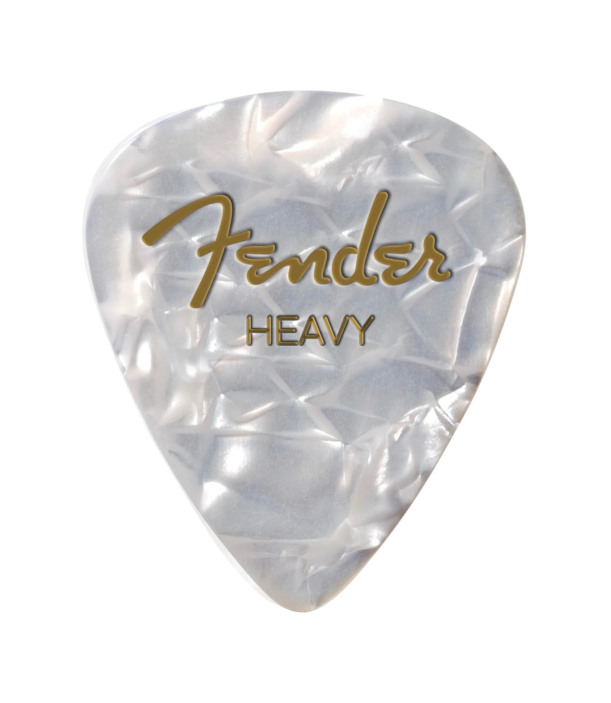 Fender Premium Celluloid Guitar Picks 351 Shape, White Moto, Heavy | Classic feel, durable, perfect for versatile styles — White Moto