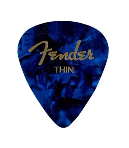 Fender Pearl Celluloid Picks, 351, Blue Moto, Thin | Classic tone & responsive feel thumbnail 1