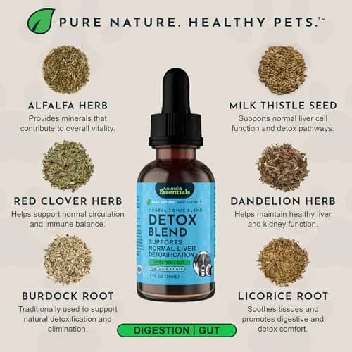 Animal Essentials Detox Blend - Liver Support for Dogs & Cats | Organic Herbal Formula, 1 Fl Oz thumbnail 4
