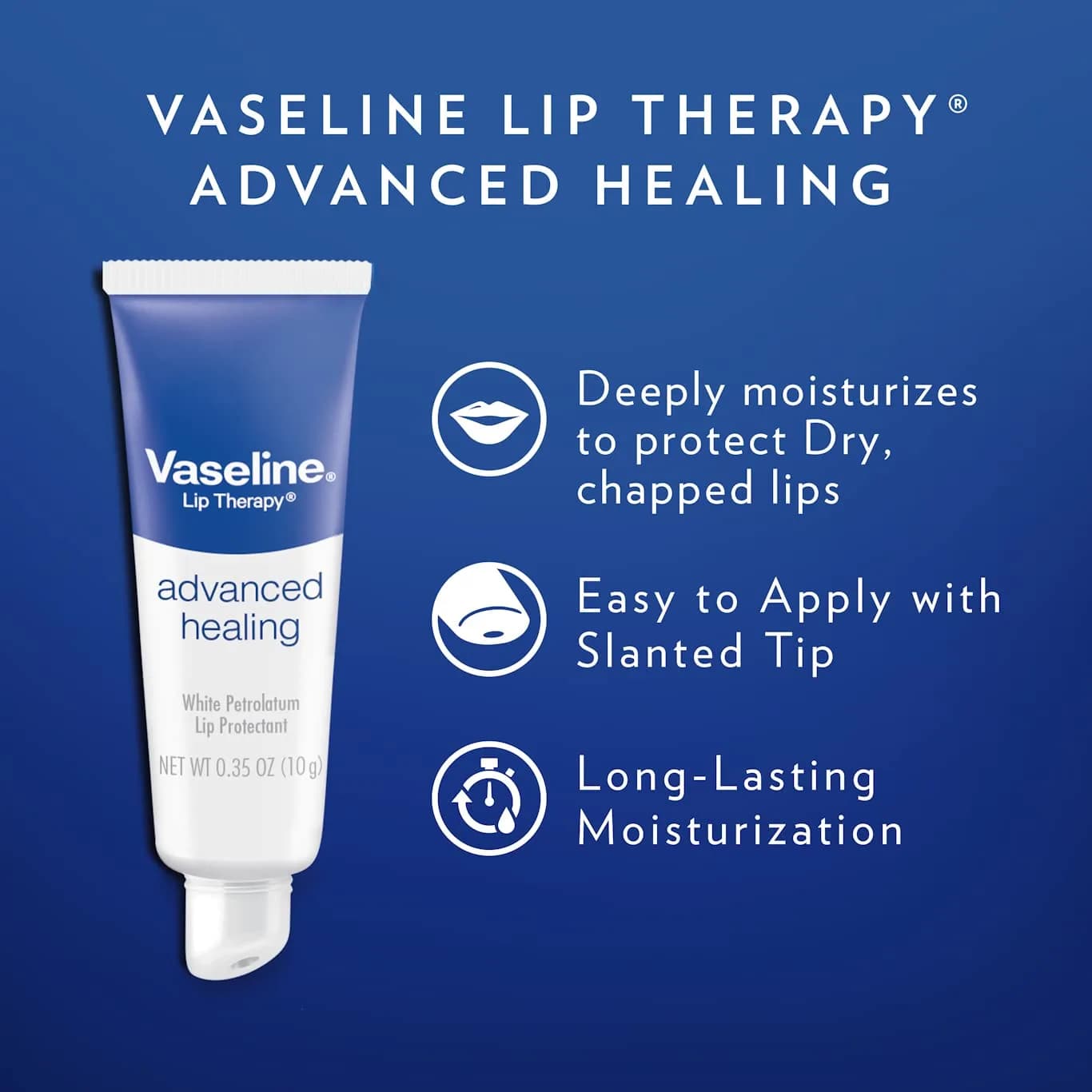 Vaseline Lip Therapy Advanced Healing Lip Balm Tube 9.9g (0.35 oz) | Soothes Dry, Cracked Lips - view 8