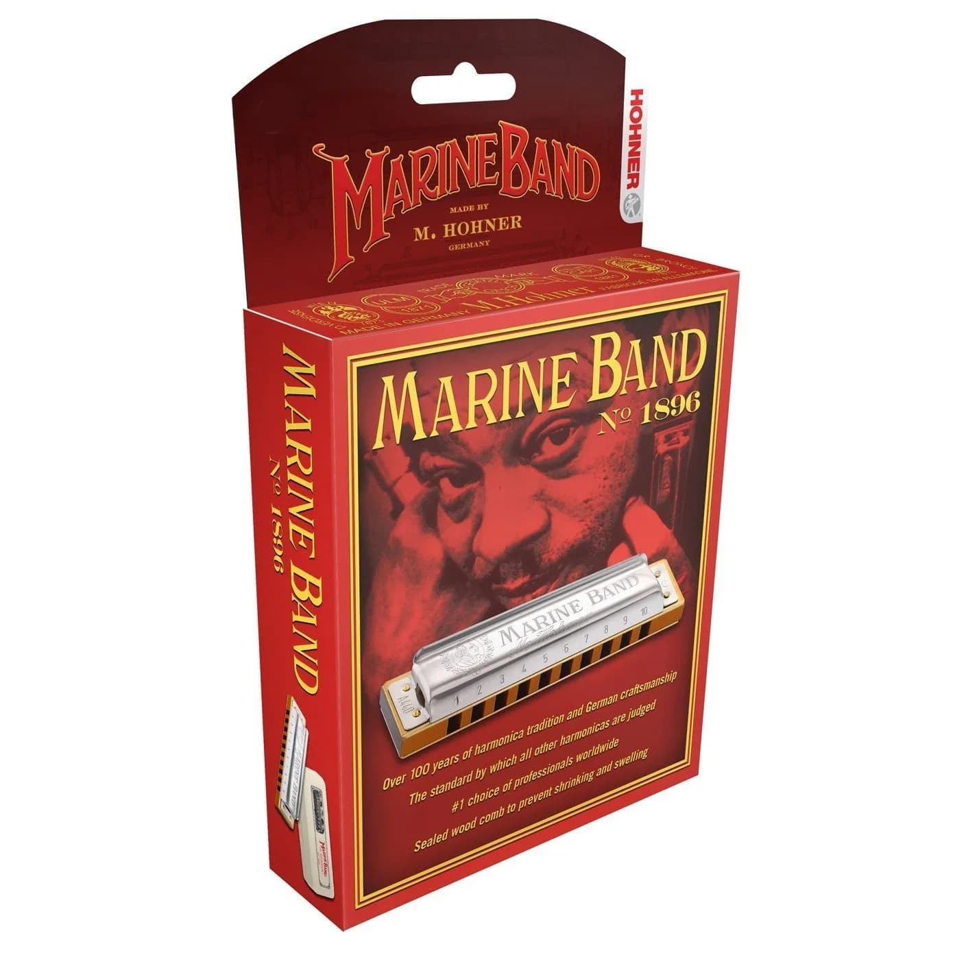Hohner Marine Band - Key Of B Flat | Classic Diatonic Harmonica with Wooden Comb