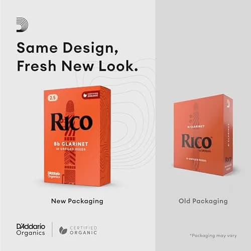 D'Addario Rico Organic Alto Saxophone Reeds, Strength 2.5, 10 Pack | Consistent Response for Beginners thumbnail 3