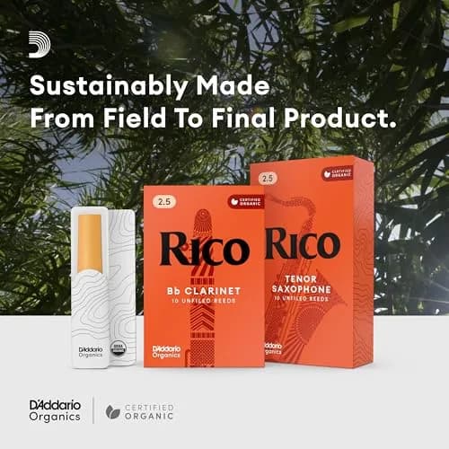 Rico Organic Alto Saxophone Reeds Strength 3.5 (10 Pack) | Easy Response for Students thumbnail 5