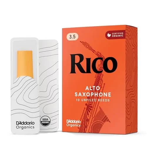 Rico Organic Alto Saxophone Reeds Strength 3.5 (10 Pack) | Easy Response for Students thumbnail 1