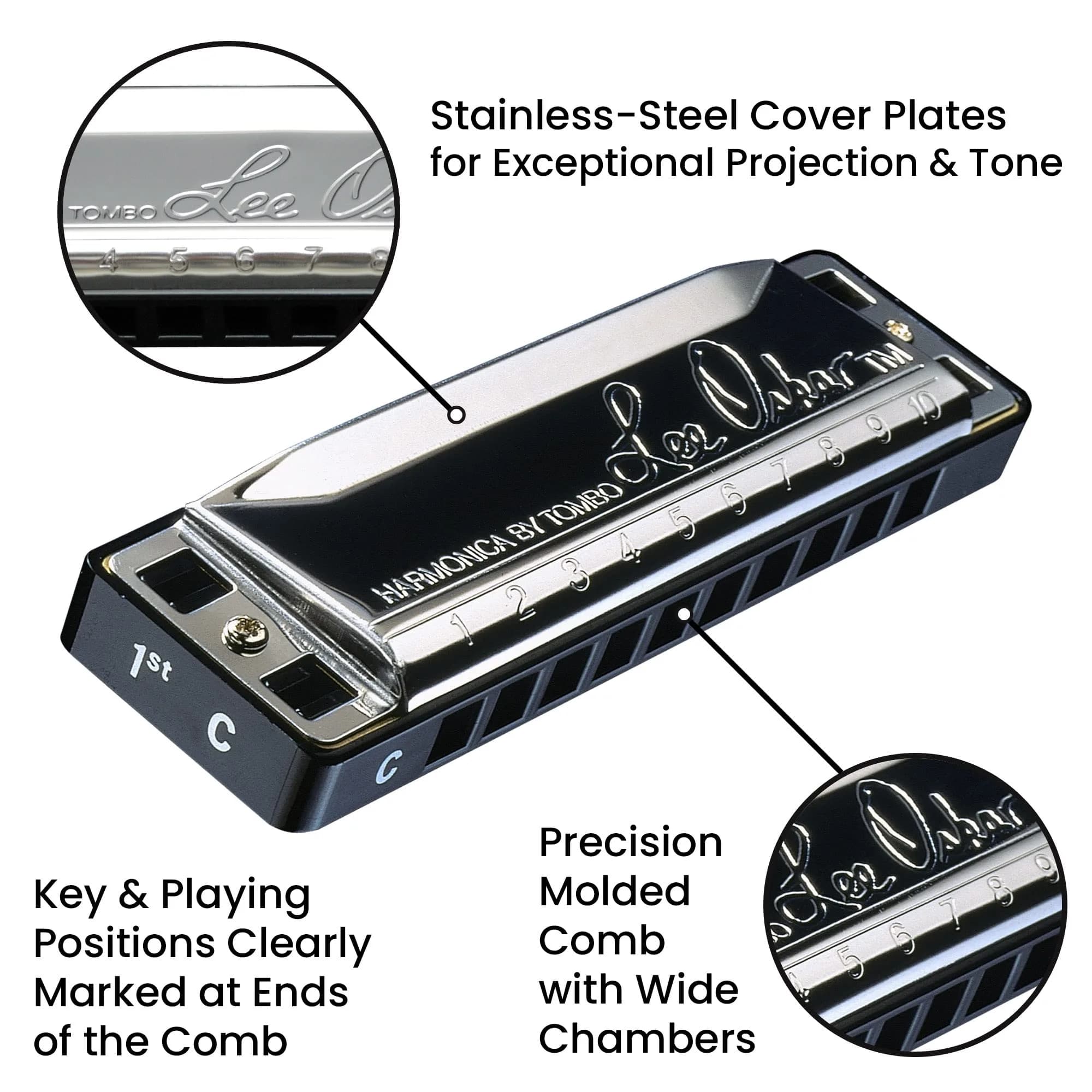 Lee Oskar Major Diatonic Harmonica in B Flat | Handcrafted Japanese Brass & Steel - view 3