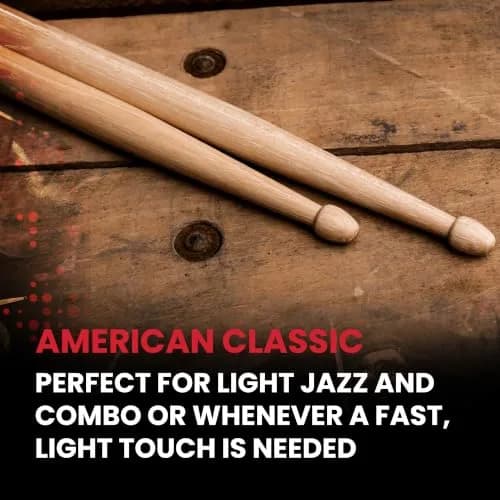 Vic Firth American Classic 7A Drumsticks | Hickory Wood, Nylon Tip Pair (39.37 cm / 15.5 in) thumbnail 6
