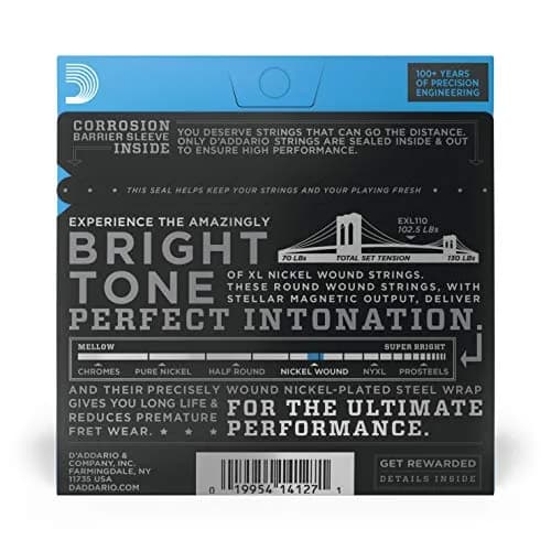 D'Addario XL Nickel EXL110 Electric Guitar Strings, Regular Light 10-46 | Bright Tone, Perfect Intonation thumbnail 2