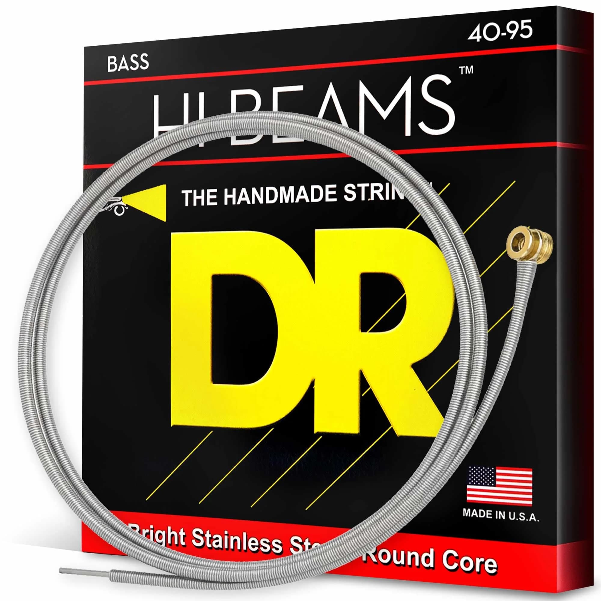 DR Strings HI-BEAM™ Stainless Steel Bass Strings 40-95 | Bright, Versatile Tone for Bass Guitar — 4 Strings