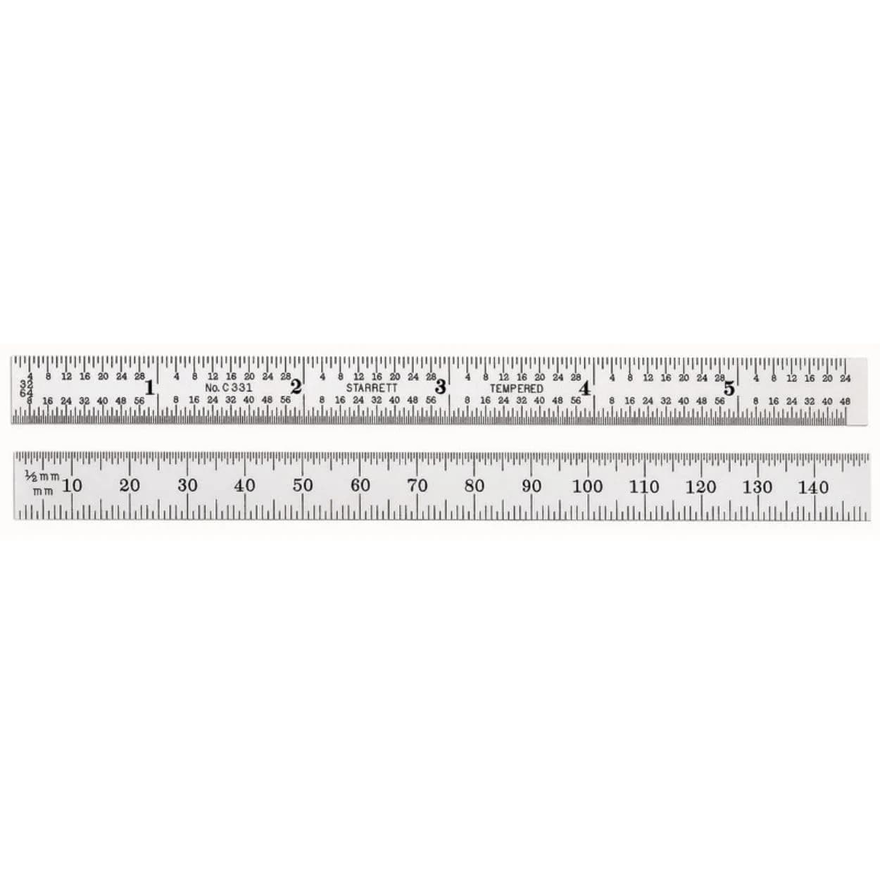 Starrett Full Flexible Steel Rule, 5-3/4" Length, 0.4mm Thickness | Precision Steel Measuring Tool