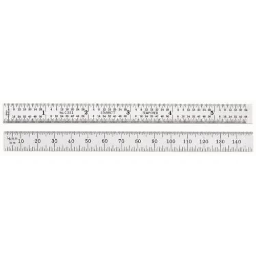 Starrett Full Flexible Steel Rule, 5-3/4" Length, 0.4mm Thickness | Precision Steel Measuring Tool thumbnail 1