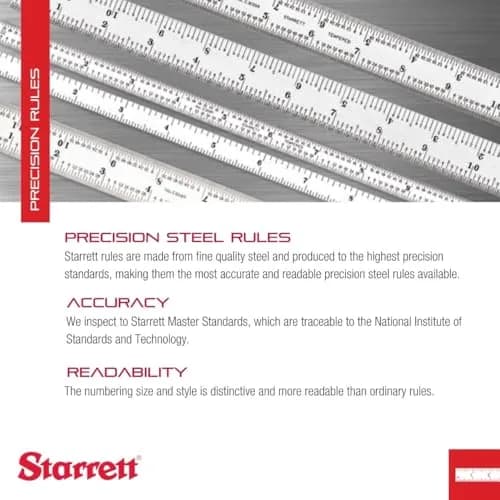 Starrett Full Flexible Steel Rule, 5-3/4" Length, 0.4mm Thickness | Precision Steel Measuring Tool thumbnail 4