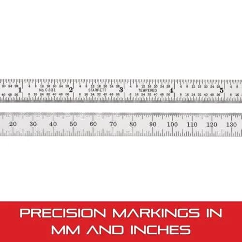 Starrett Full Flexible Steel Rule, 5-3/4" Length, 0.4mm Thickness | Precision Steel Measuring Tool thumbnail 5