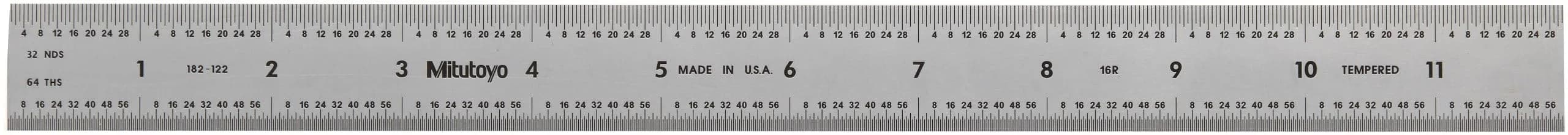Mitutoyo Steel Rule 12" | Precise, Satin Chrome Finish, Durable for Shop & Industry Use — Clear