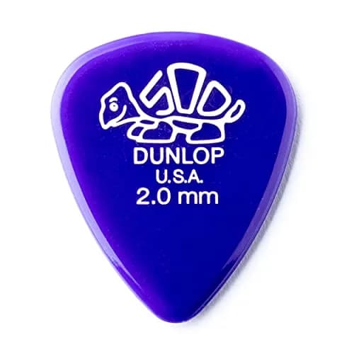 Jim Dunlop Delrin 500 Pick 2.0MM | 12 Pack Guitar Pick for Bass & Guitar thumbnail 1