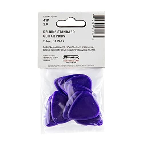 Jim Dunlop Delrin 500 Pick 2.0MM | 12 Pack Guitar Pick for Bass & Guitar thumbnail 5
