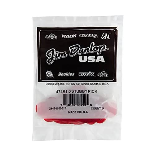 Jim Dunlop Stubby® Red 1.0mm Guitar Picks 24-Pack | Positive Attack for Fast Licks thumbnail 4