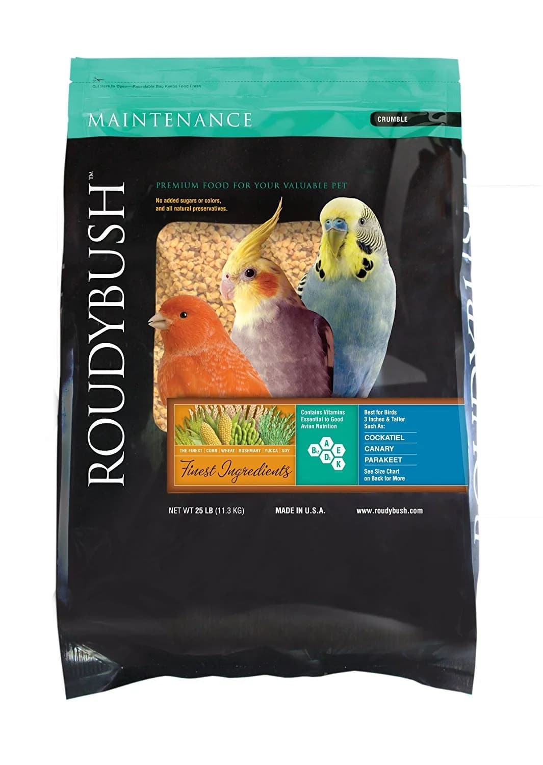 RoudyBush Daily Maintenance Bird Food, Crumble Pellets, 25 lb - main product image