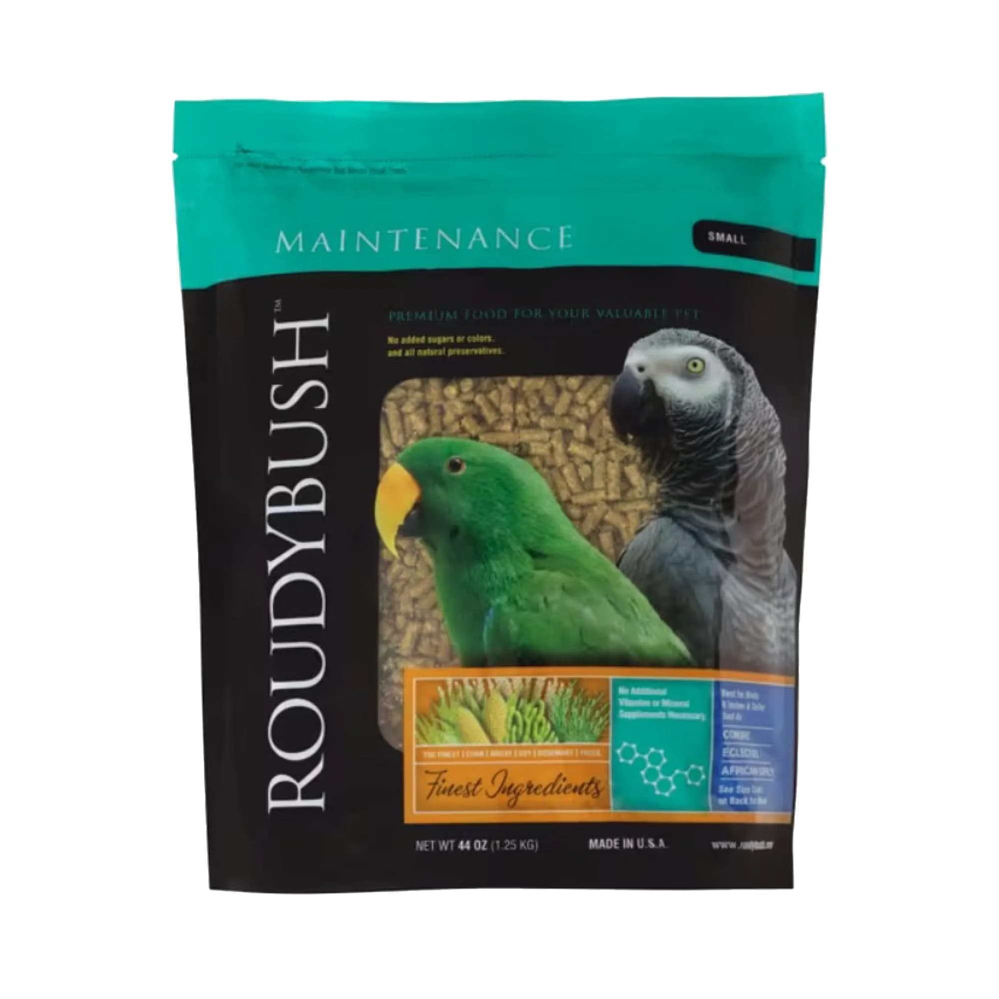 RoudyBush Daily Maintenance Bird Food Small Pellets 1.25 kg (44 oz) | Scientifically Formulated Nutrition - main product image