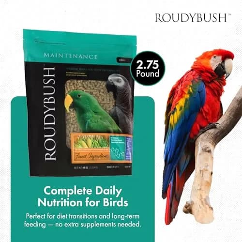 RoudyBush Daily Maintenance Bird Food Small Pellets 1.25 kg (44 oz) | Scientifically Formulated Nutrition thumbnail 2