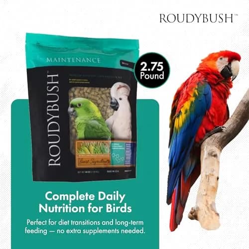 RoudyBush Daily Maintenance Bird Food Medium Pellets 1.27 kg (2.8 lb) | Scientifically Formulated for All Life Stages thumbnail 2
