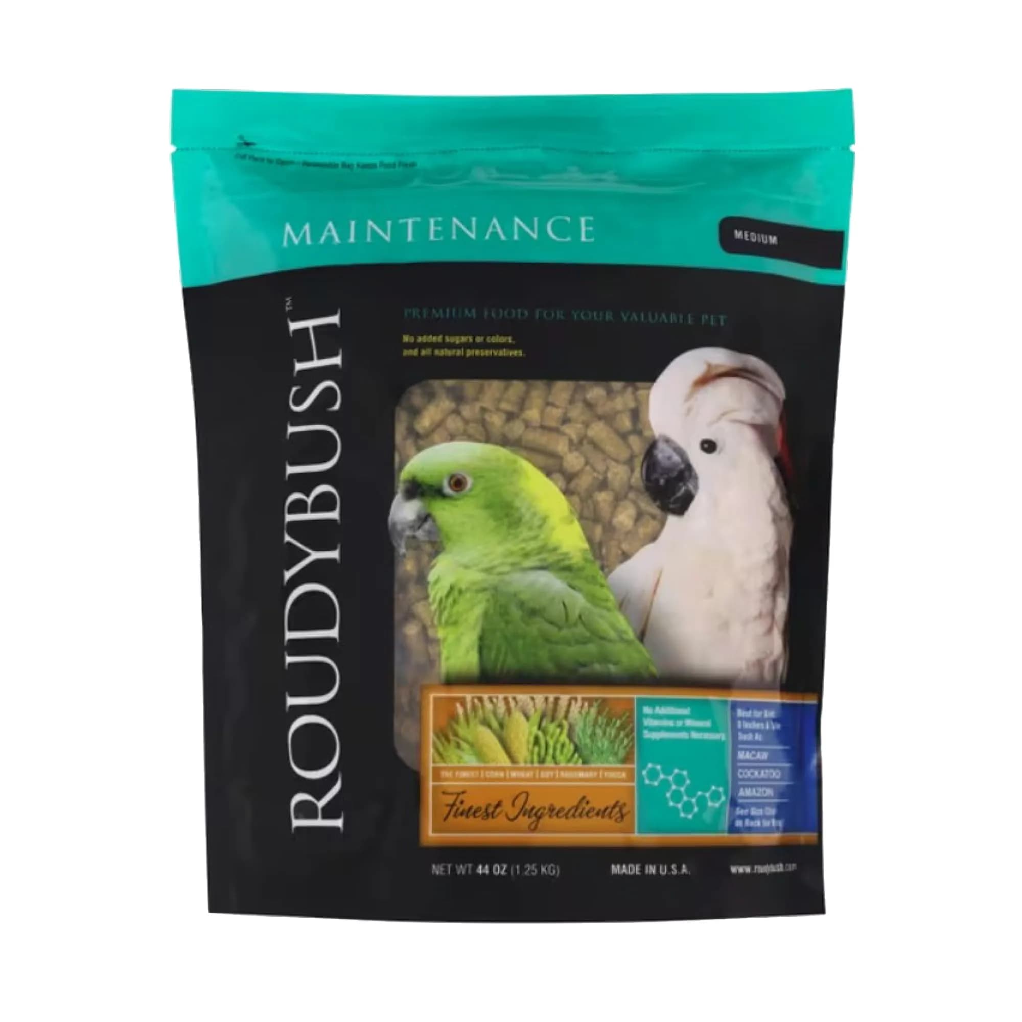 RoudyBush Daily Maintenance Bird Food Small Pellets 1.25 kg (44 oz) | Scientifically Formulated Nutrition — 44 Ounces