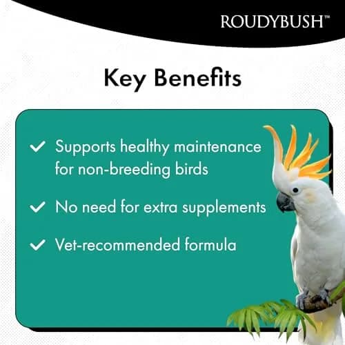 RoudyBush Daily Maintenance Bird Food Medium Pellets 12 kg (25 lb) | Wholesome Nutrition for Parrots, Cockatiels, Conures thumbnail 3