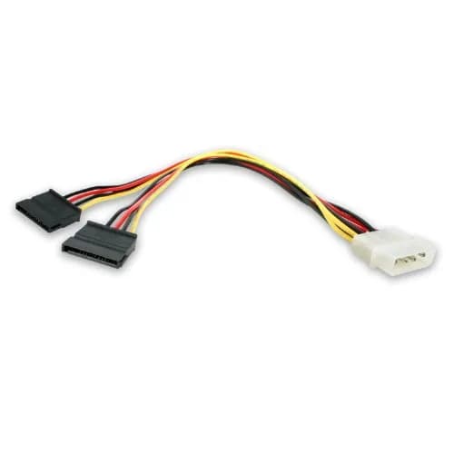 StarTech.com 12in (30.48cm) LP4 to 2x SATA Power Y Splitter Cable | Powers Two SATA Drives from One LP4 Connection thumbnail 1