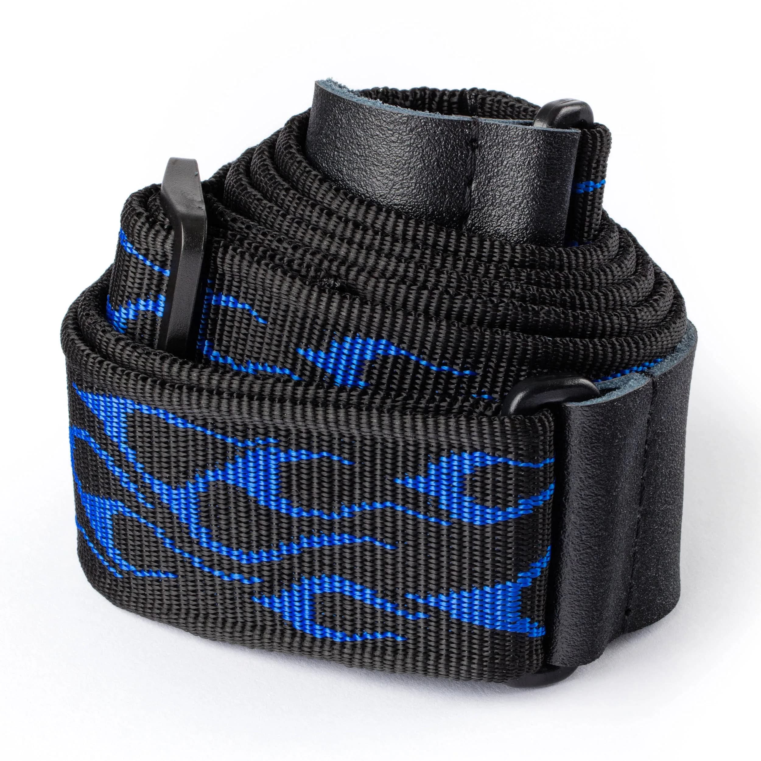 Jim Dunlop Classic Flambe Blue Strap | Adjustable Guitar Strap with Buckle Fastener - main product image