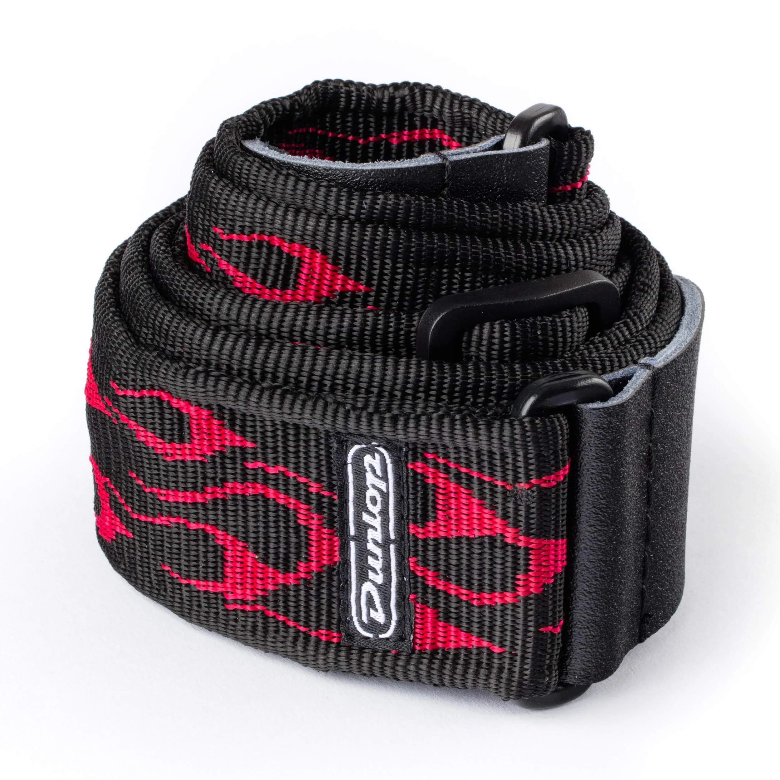 Jim Dunlop Classic Flambe Red Strap | Extra-Long Adjustable Guitar Strap - main product image