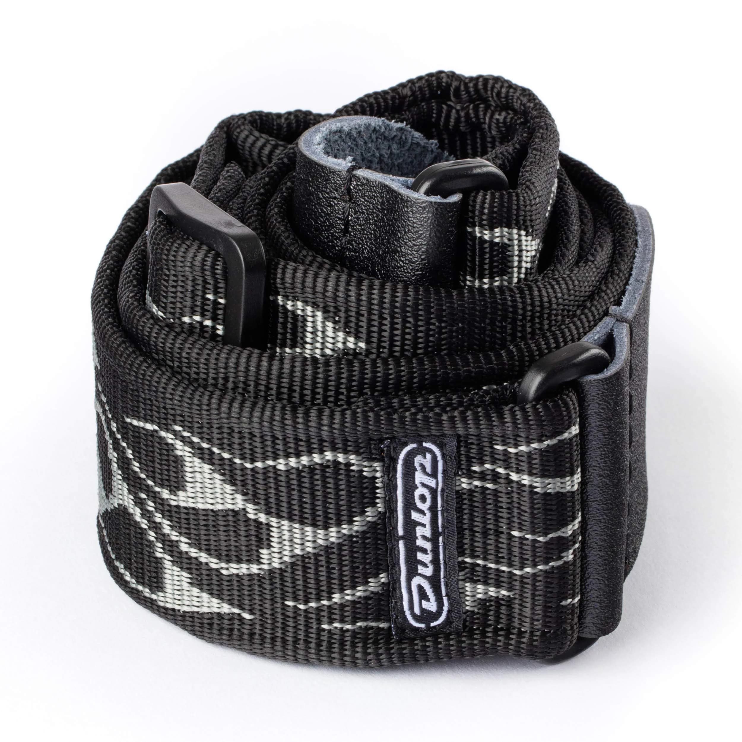 Jim Dunlop Flambe Grey Leather Guitar Strap 39.4 cm (15.5 in) | Adjustable Fit for Musicians - main product image