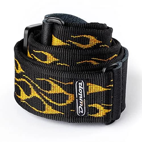 Jim Dunlop Flambe Yellow Nylon Guitar Strap | Adjustable & Durable thumbnail 1