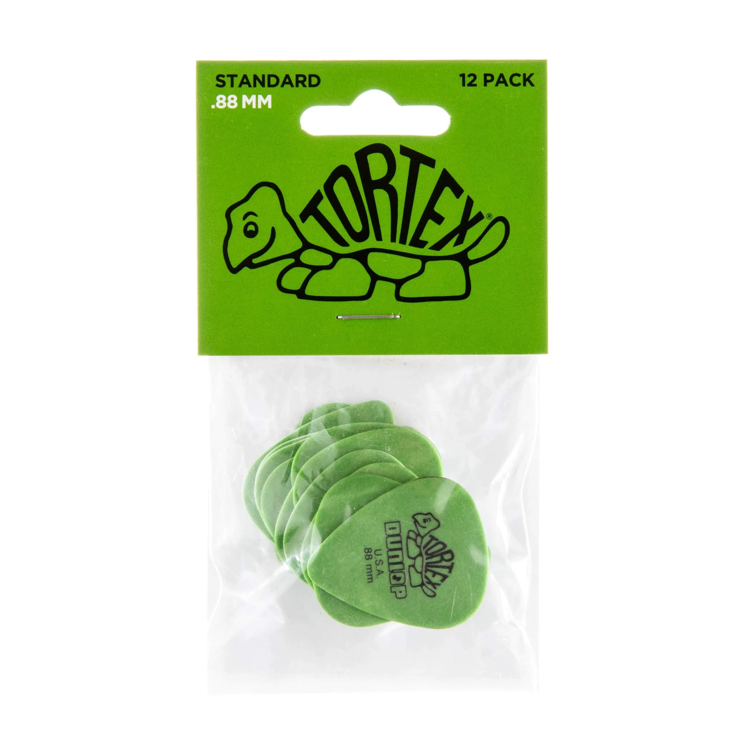 Jim Dunlop Tortex Standard .88mm Green Guitar Pick 12 Pack | Bright Snappy Attack for Versatile Tones - view 8