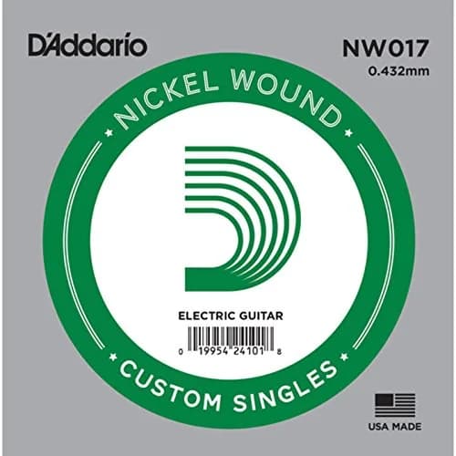 D'Addario NW017 Nickel Wound Electric Guitar Single String .017 Gauge | Bright Tone & Excellent Intonation thumbnail 1