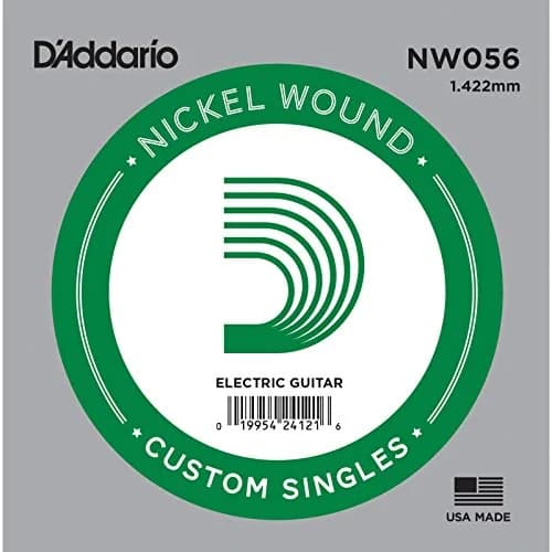 D'Addario NW056 Nickel Wound Electric Guitar Single String - Medium Gauge | Bright Tone thumbnail 1