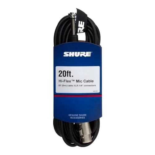 Shure C20AHZ 20-Feet Microphone Cable with 1/4-Inch Phone Plug | High-Quality Stage & Studio Cable thumbnail 1