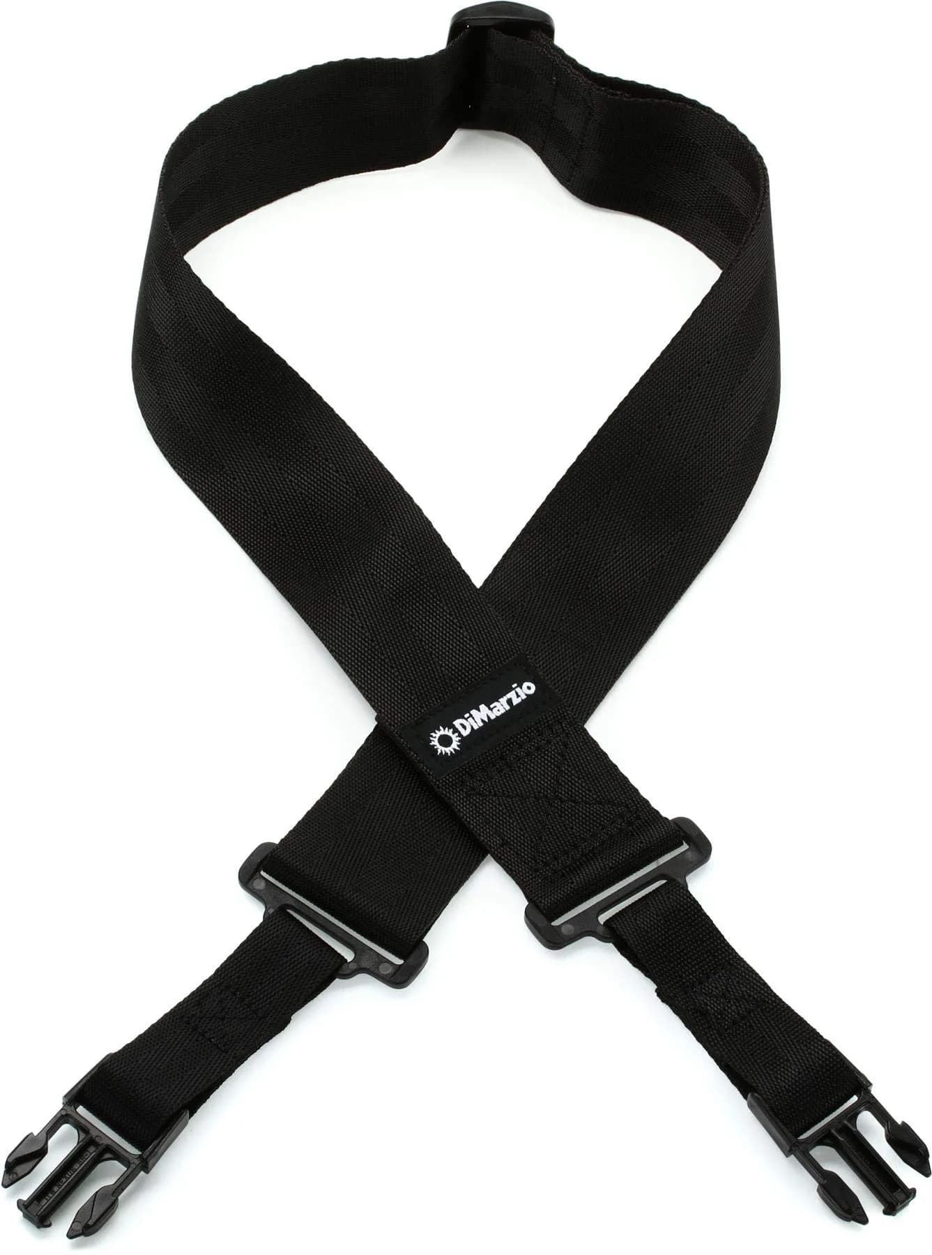DiMarzio Cliplock Strap Black 43.5-63.5 inches | Durable Nylon, Light & Heavy Load Support — Black