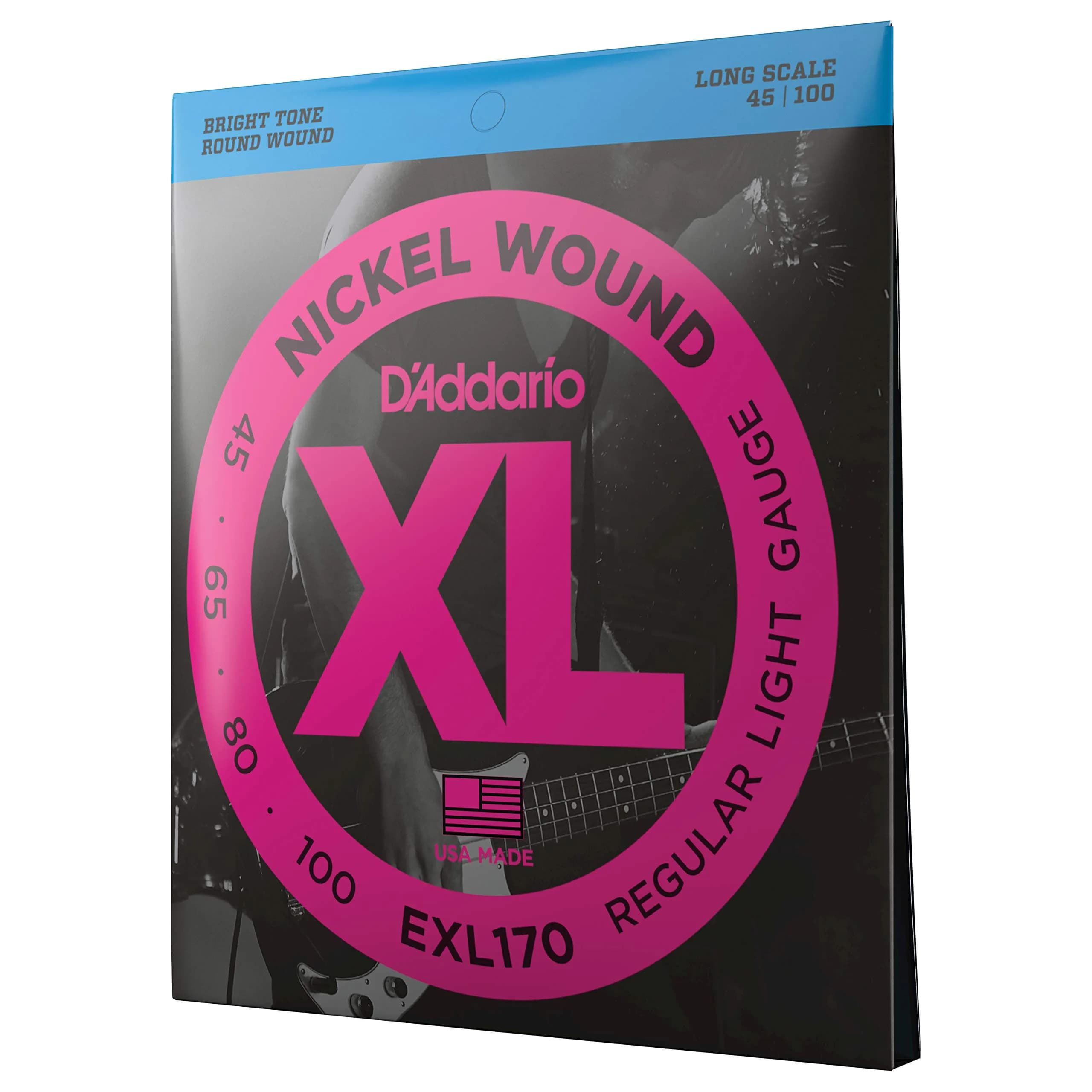 D'Addario XL Nickel Bass Guitar Strings 50-135, 5-String Set | Bright Tone, Consistent Feel, Reliable Tuning — Light, 45-100 / Long Scale