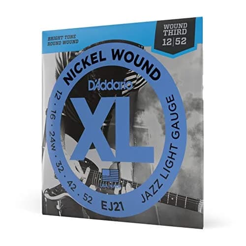 D'Addario XL Nickel EJ21 Electric Guitar Strings, Jazz Light 12-52 thumbnail 1
