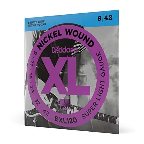 D'Addario XL Nickel EXL120 Electric Guitar Strings, Super Light 09-42 Gauge | Bright Tone, Perfect Intonation thumbnail 1