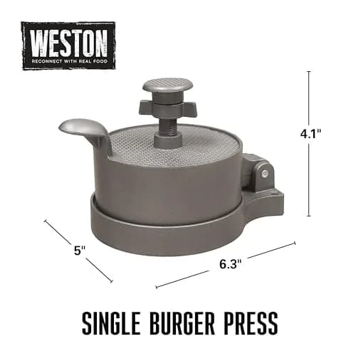 Weston Burger Press Makes 4 ½" Diameter Patties | Heavy-Duty Cast Aluminum Nonstick thumbnail 7