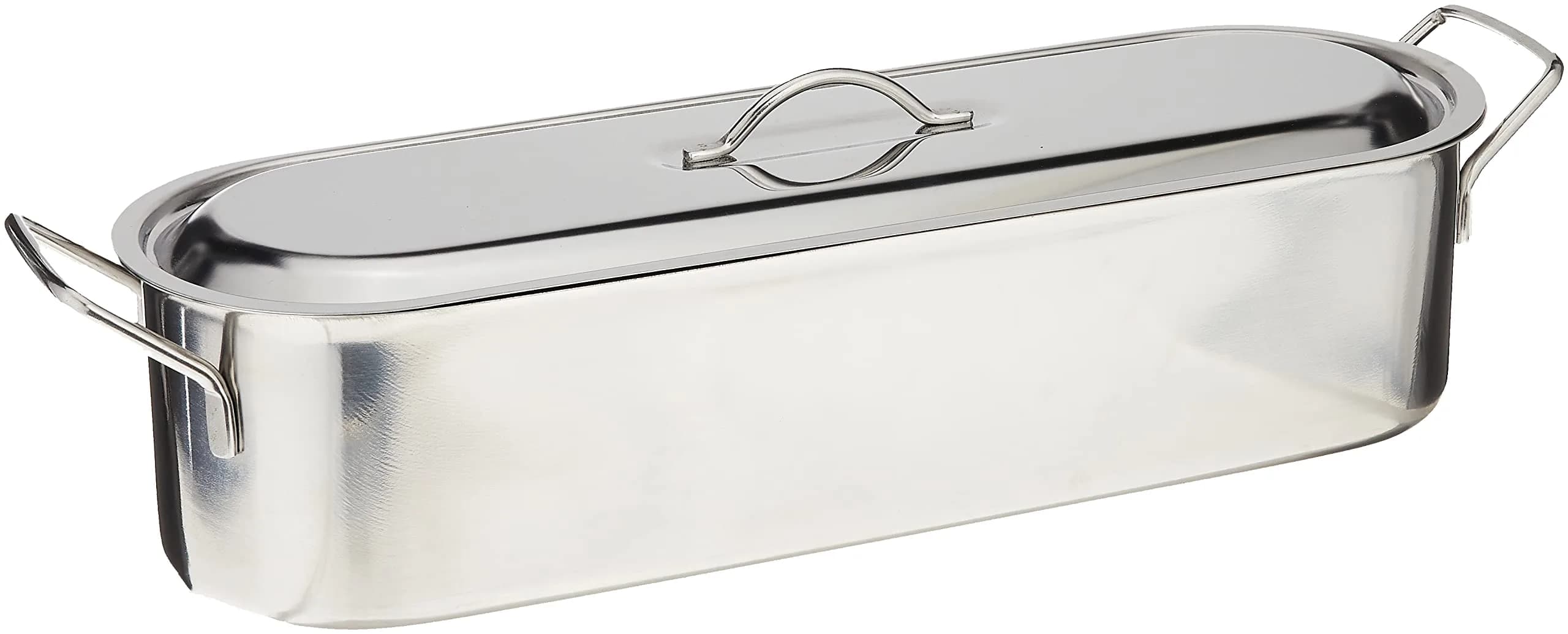 Norpro Stainless Steel Fish Poacher with Lid and Rack | 52cm x 15.5cm x 13cm — As Shown
