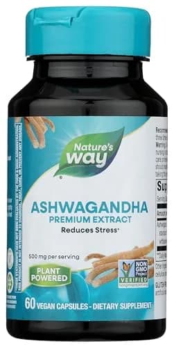 Nature's Way Ashwagandha Capsule Herbal Supplement Non-GMO Vegan 60 Count | Reduces Stress & Supports Adaptability thumbnail 1