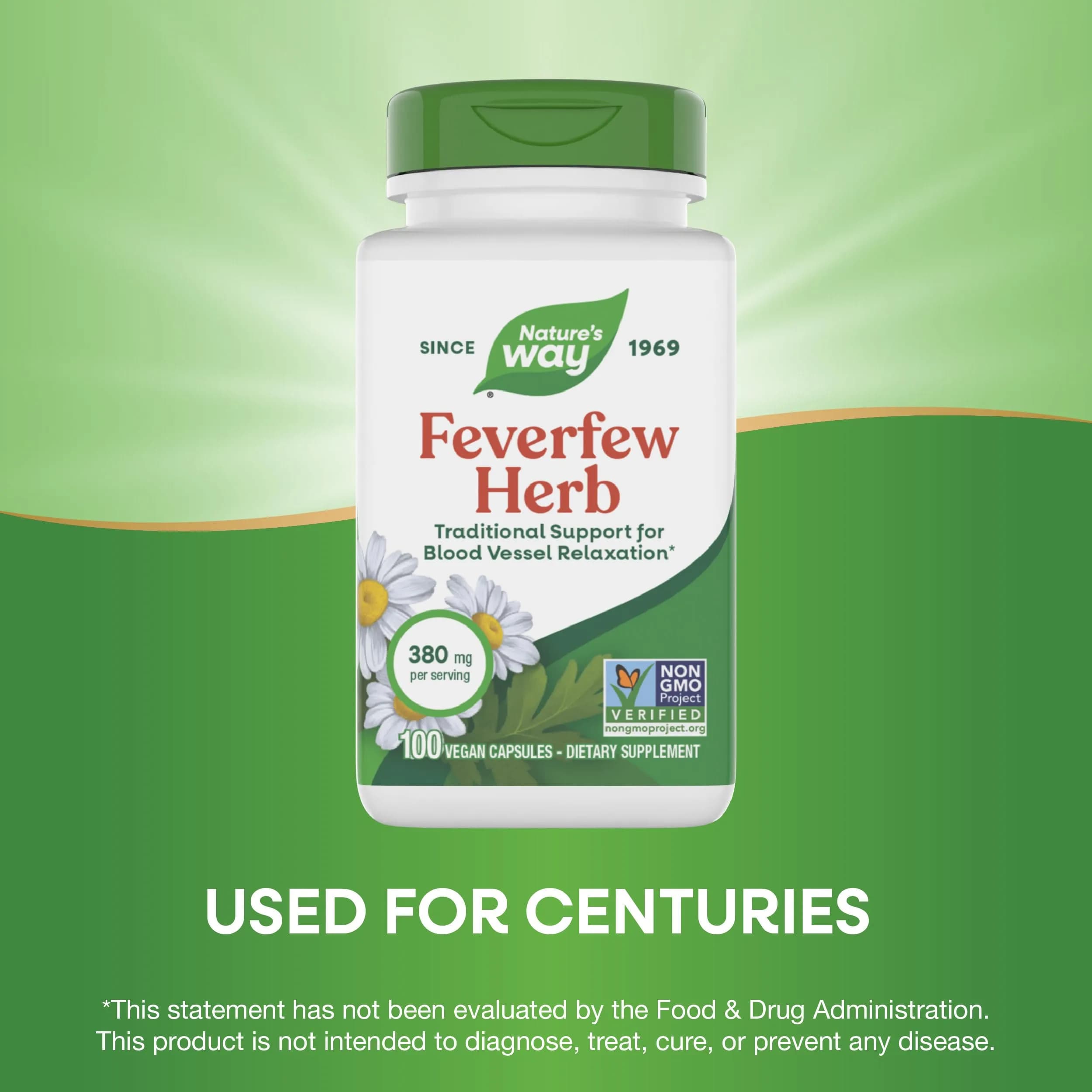 Nature's Way Feverfew Herb Capsules 380 mg 100 Ct | Traditional Support for Blood Vessel Relaxation - view 4