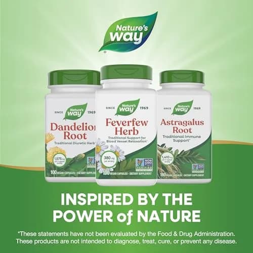 Nature's Way Feverfew Herb Capsules 380 mg 100 Ct | Traditional Support for Blood Vessel Relaxation thumbnail 7