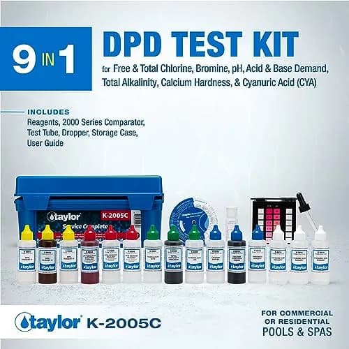 Taylor K-2005C Complete Pool & Spa Test Kit - High Range 2 oz Reagents | Accurate Water Testing thumbnail 3