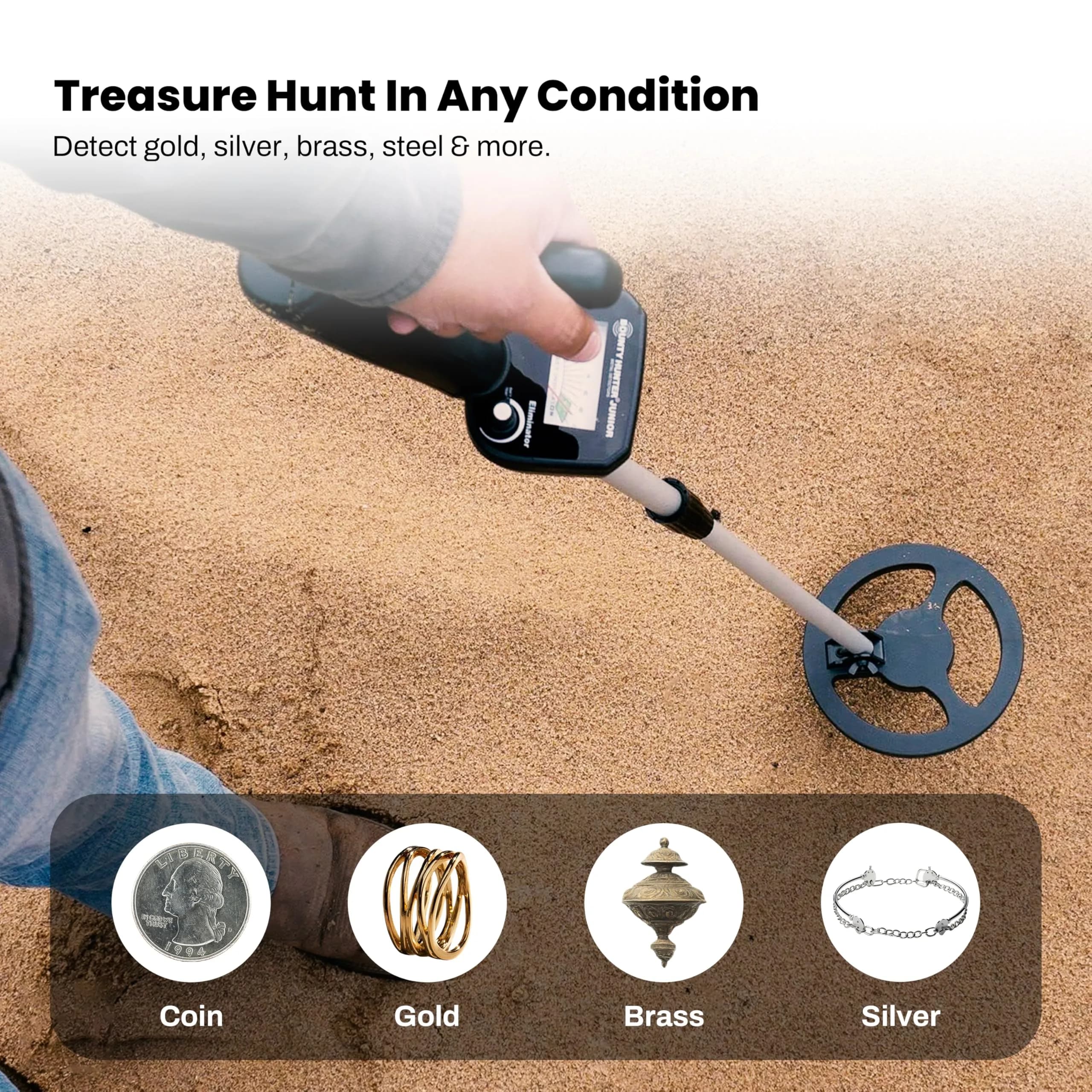 Bounty Hunter Gold Digger Kids Metal Detector | 7-inch Waterproof Coil, Lightweight Beginner Treasure Hunter - view 3
