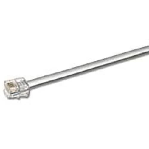 C2G Straight Wired Modular Cable, Telephone Cable for RJ12 6P6C, 50 Foot Straight-Through Pinned Cable, Silver, C2G 08115 | Reliable Landline Connection thumbnail 1