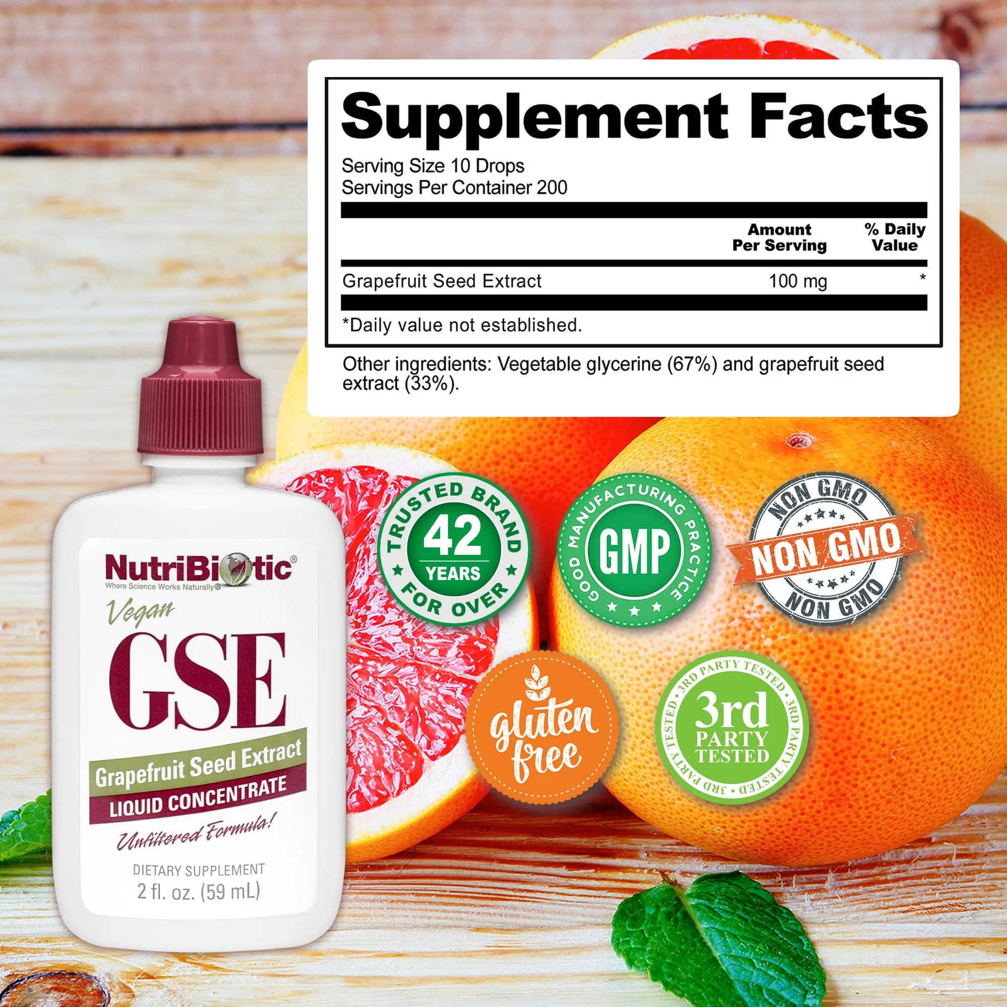 NutriBiotic Grapefruit Seed Extract Liquid 60ml (2 Fl Oz) | Potent Immune Support with Bioflavonoids - view 5