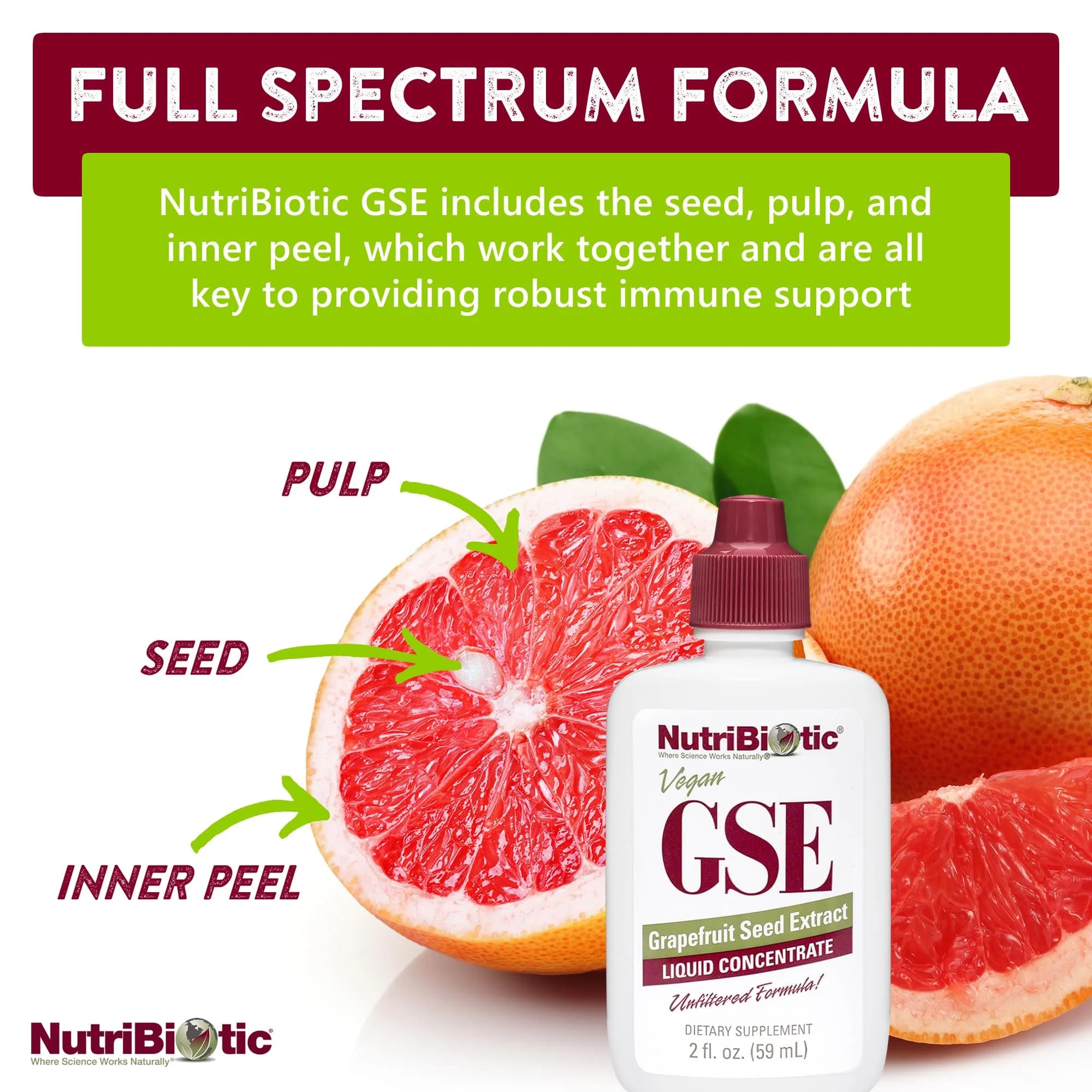 NutriBiotic Grapefruit Seed Extract Liquid 60ml (2 Fl Oz) | Potent Immune Support with Bioflavonoids - view 4