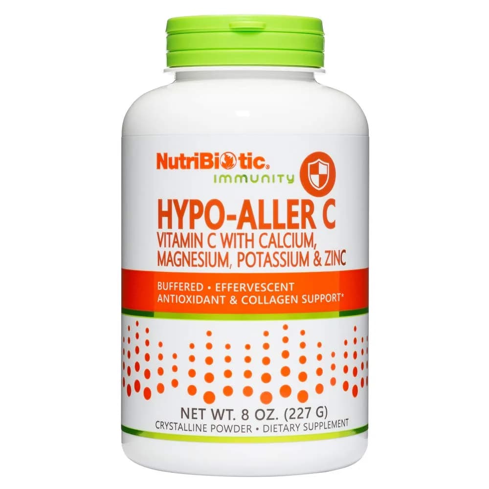 NutriBiotic Hypo-Aller C Powder Vitamin C and Minerals for Antioxidant & Collagen Support | 1300 mg Vitamin C per serving | 8 oz Buffered & Easy on Stomach - main product image